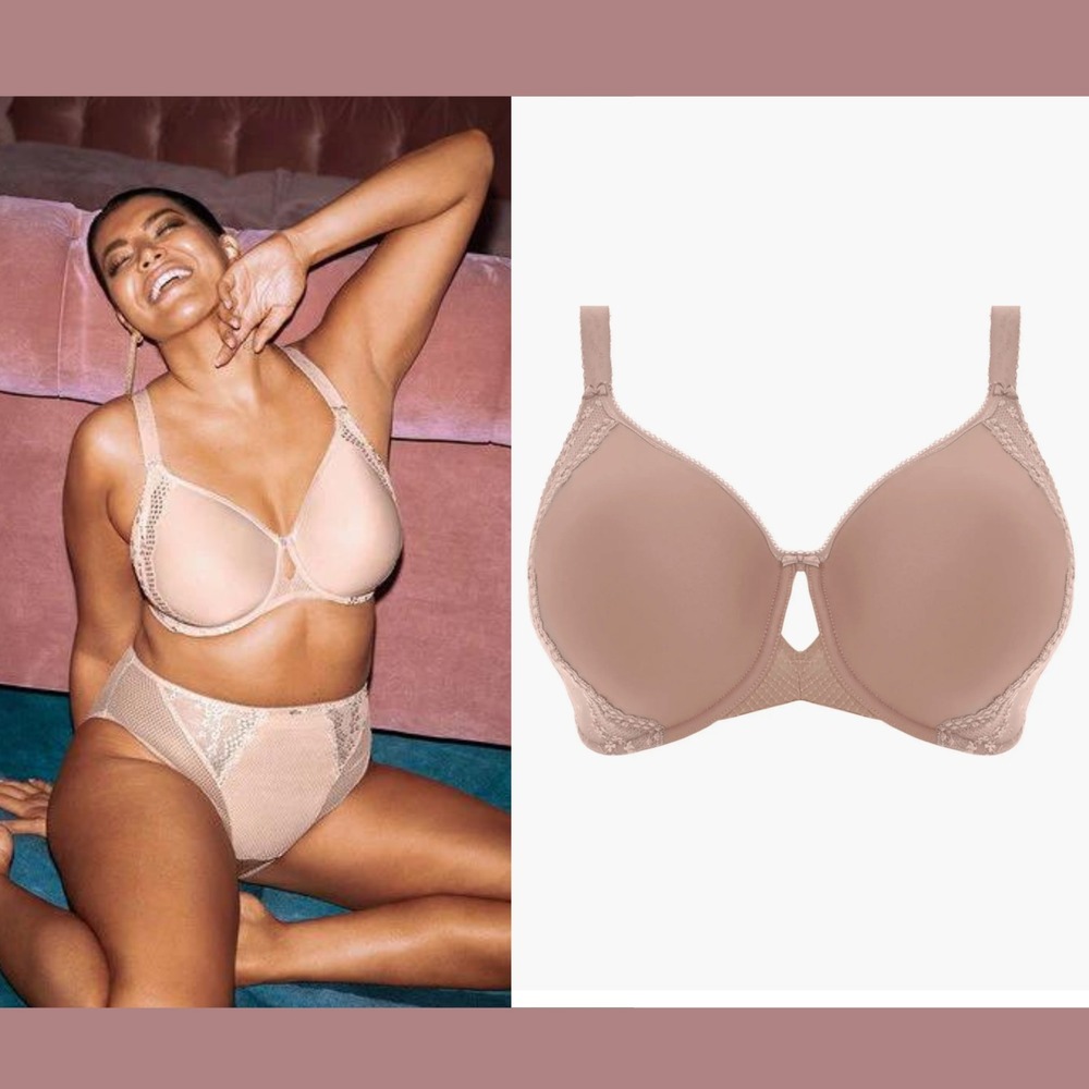 NEW $76 Elomi [ 34I  ] Charley Full Figure Spacer Underwire Bra Fawn Nude #U1622